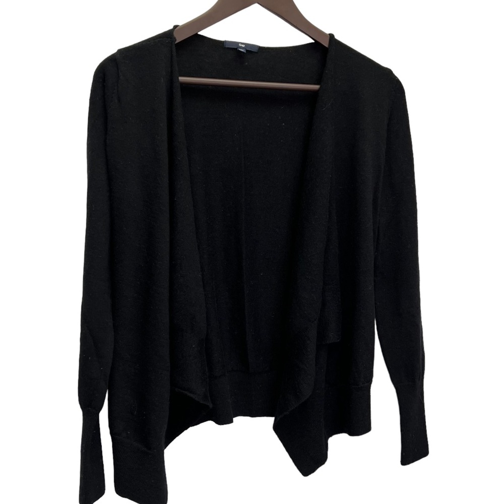 GAP BLACK Wool Waterfall Sweater Size XS